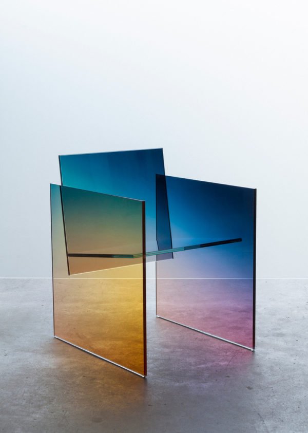 Iridescence, Ombr glass chair by German Ermics