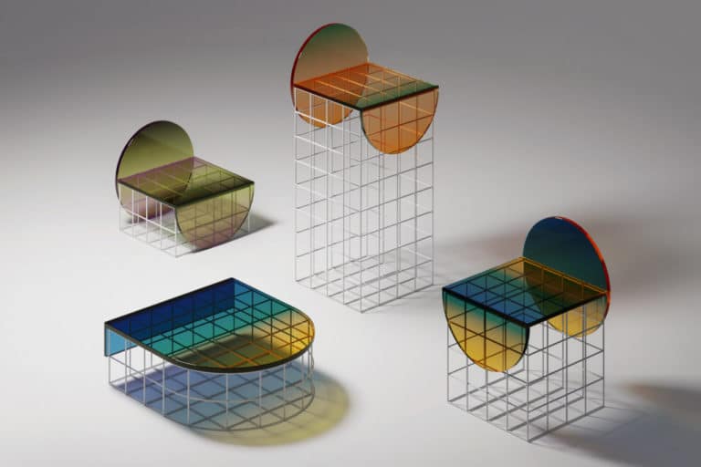 Ombré glass Circle Set Furniture Design collection