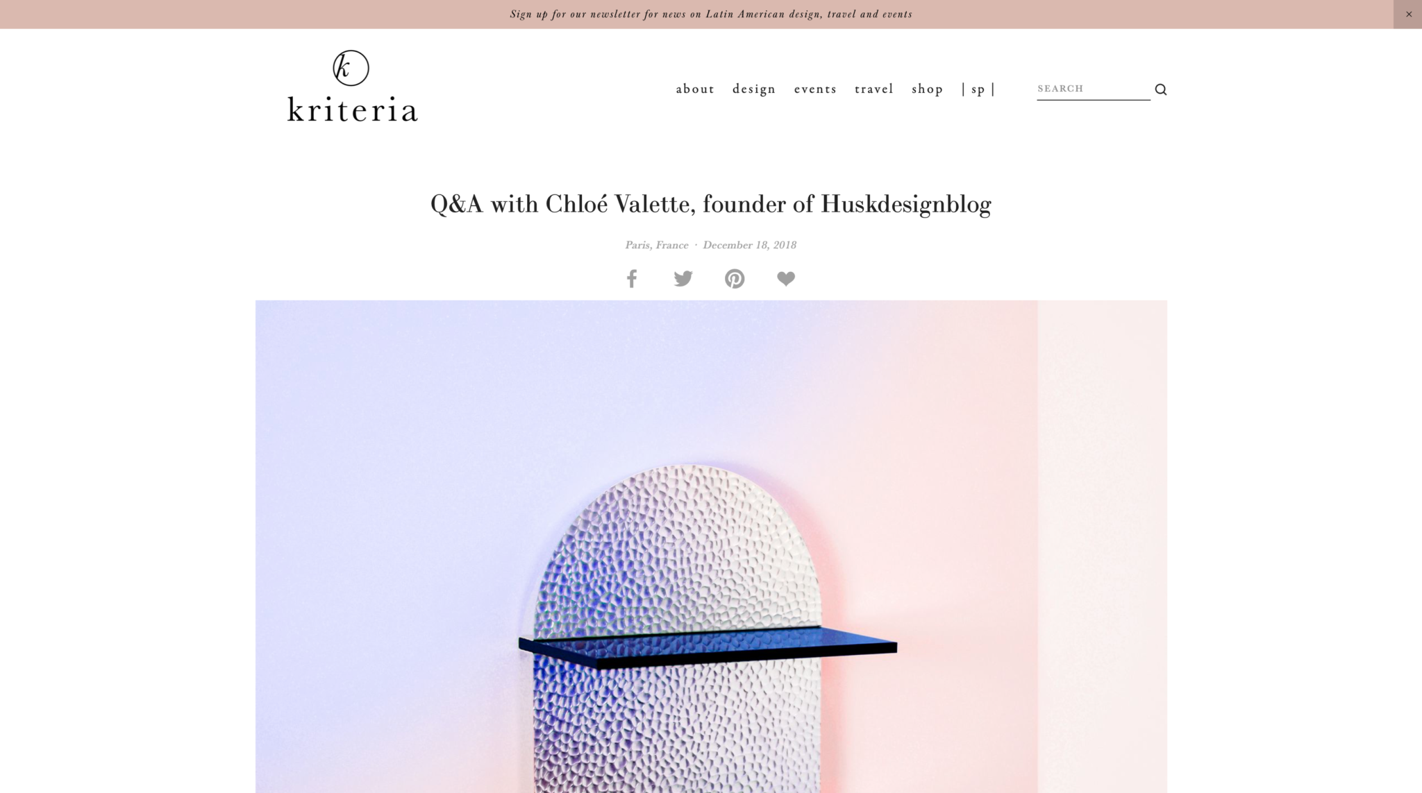 Huskdesignblog, Q&A with founder Chloé Valette, Kriteria