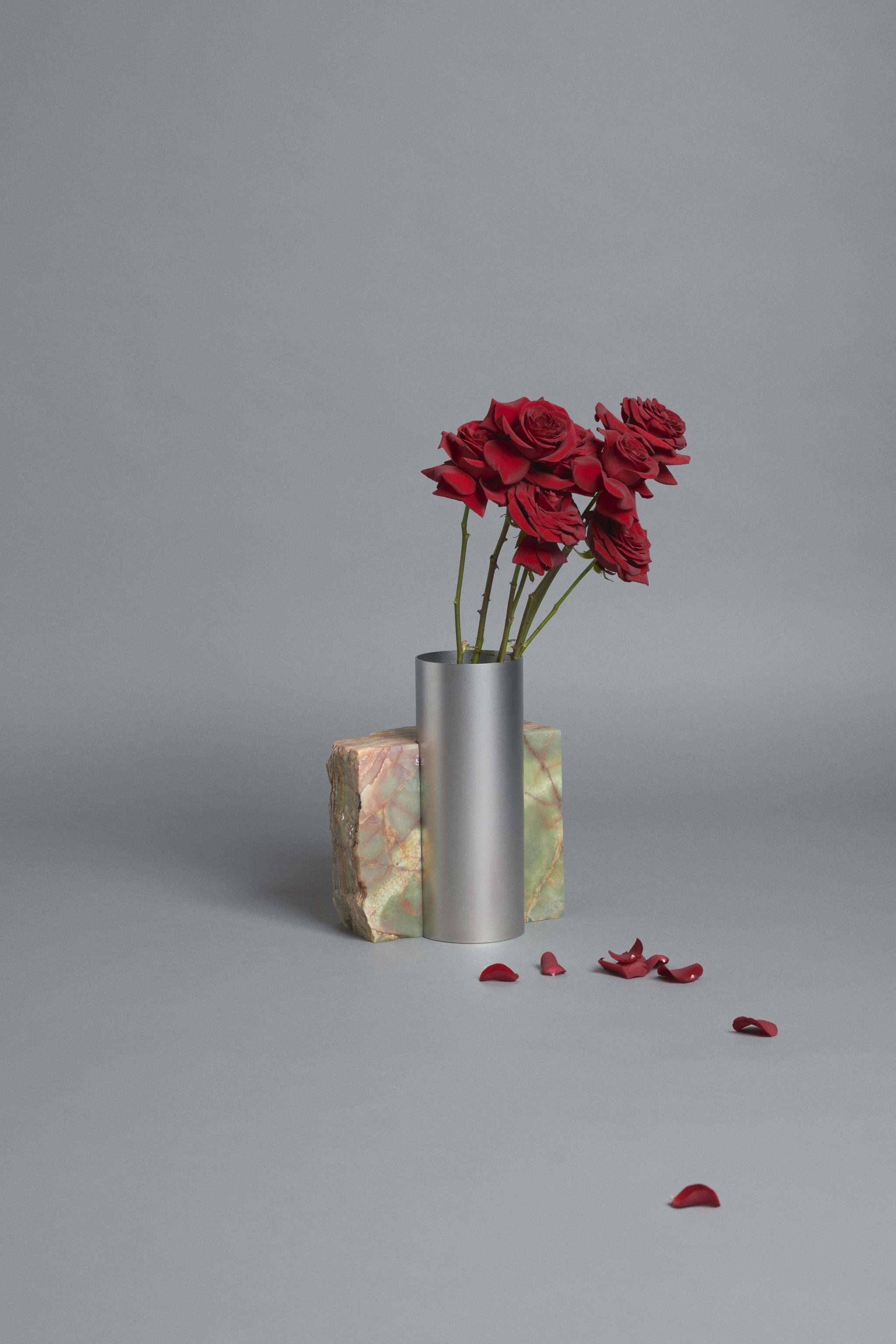 Bloc Studios x Tableau, Minimal marble and metal vase