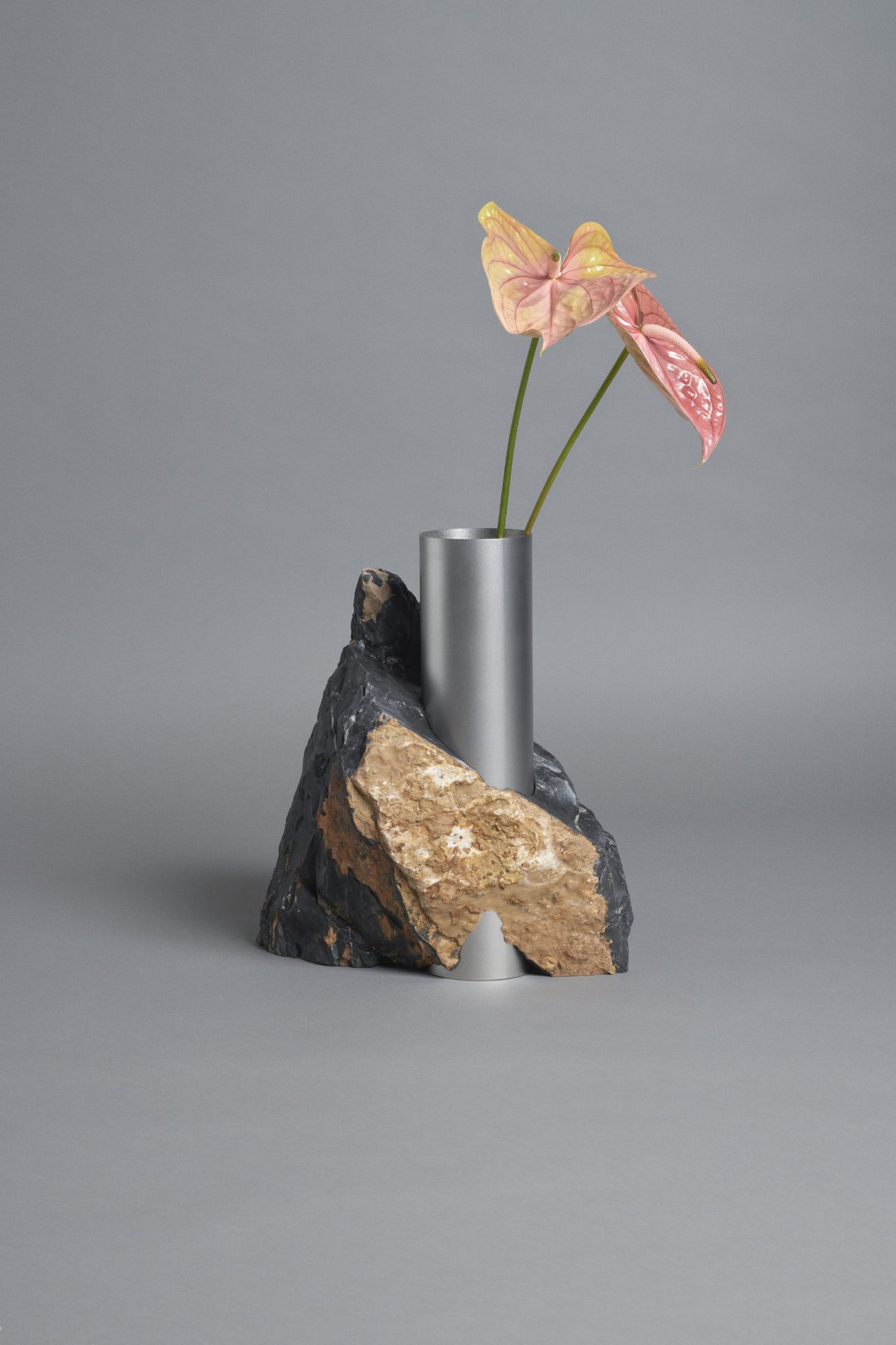 Bloc Studios x Tableau, Minimal marble and metal vase