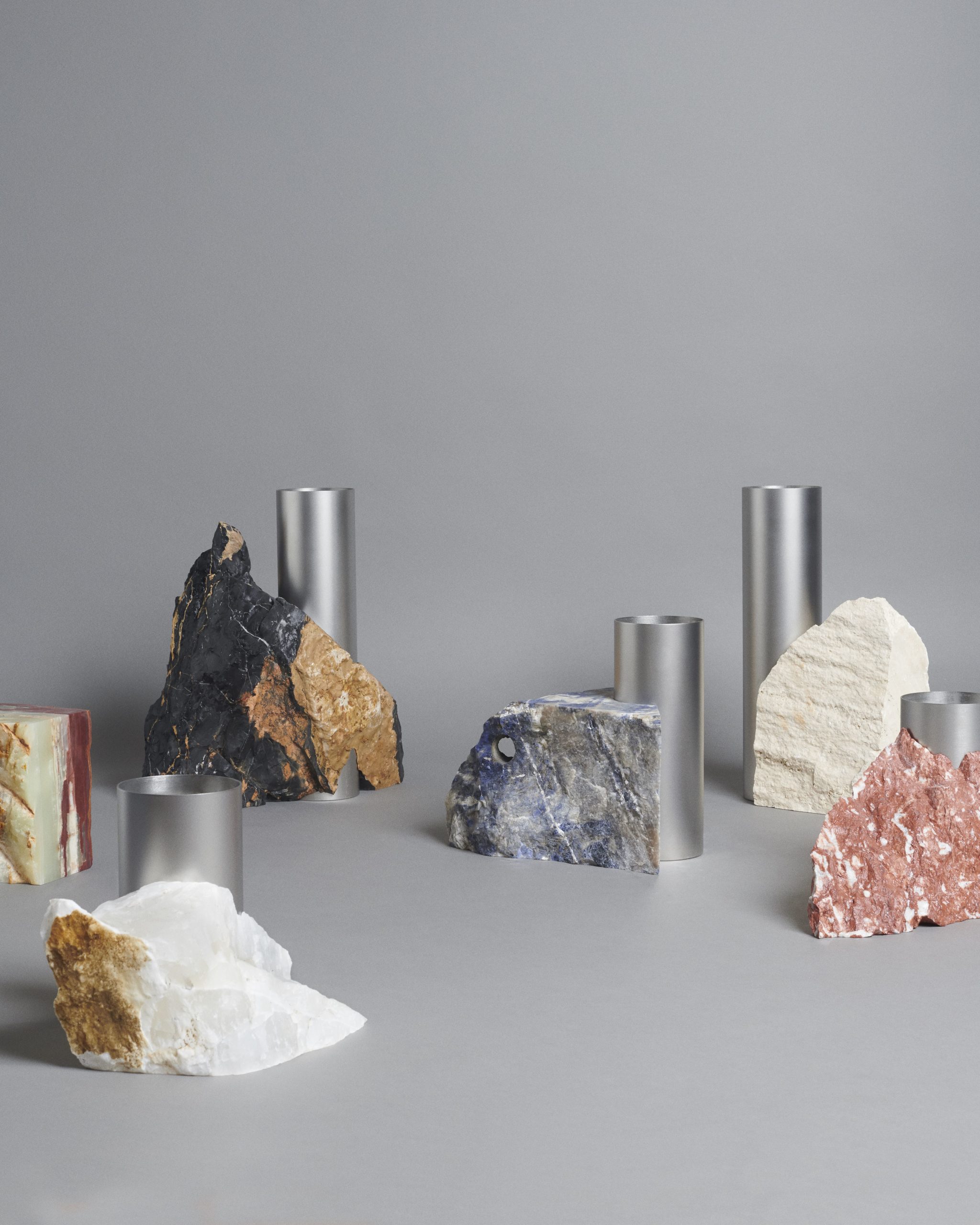 Bloc Studios x Tableau, Minimal marble and metal vase series