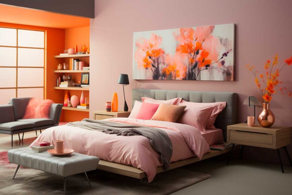 Chambre à coucher aux couleurs Peach Fuzz