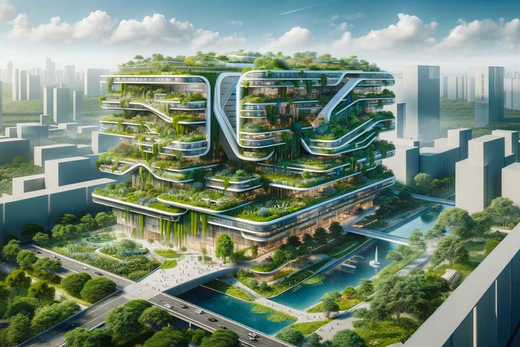 Un immeuble futuriste qui intègre la nature dans son architecture